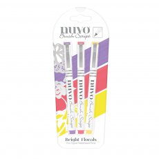 111N Tonic Nuvo Brush Script Pens - Bright Florals -zestaw 3szt