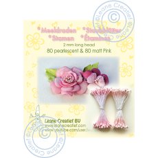 26.6609 Pręciki do kwiatków - light pink - jasny różowy (matowe 80szt + perłowe 80szt)