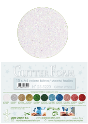 25.5220 Brokatowa pianka - Glitter White -arkusz A4