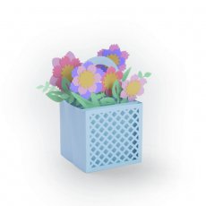 663578 Wykrojnik Thinlits Card in a Box, Flower Basket - kosz z kwiatami, pudełko z kratką