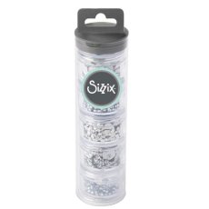 663813 Sizzix • Sizzix Making Essential - Cekiny i koraliki, Silver, 5PK