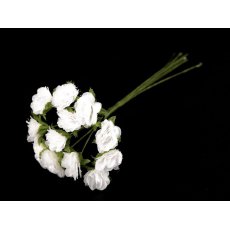 780129-1 Kwiaty materiałowe  white - białe