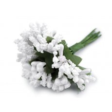 780759-1 Pręciki do kwiatów na druciku / bukiecik - biały