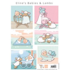 AK0085 Arkusz A4 - Marianne Design - ELINE'S BABIES & LAMBS - dzieci i owieczki
