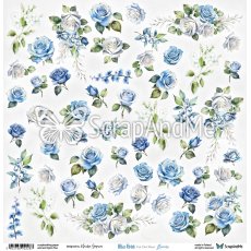 BR-13 Blue Roses - Flowers - Arkusz Do Wycinania - ScrapAndMe