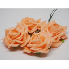 CKF-L-008 Piankowe róże 4cm/4szt -jasny pomarańcz