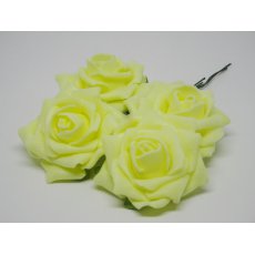 CKF-L-009 Piankowe róże 4cm/4szt -żółty