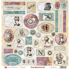 CP-TO07 Papier jednostronny-elementy-Craft&You Design 30,5x30,5 TIME OBSESSION 07