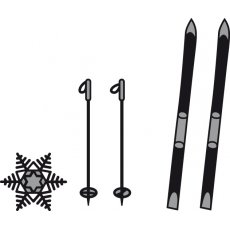 CR1252 Wykrojniki Craftables - Skis and Snowflake