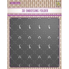 EF3D086 Folder do embossingu 3D ( 150x150 mm ) - tło, króliczek i koniczyna