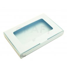 ID-2028 Pudełko na kartę podarunkową / wizytówki błękitne z okienkiem - GoatBox