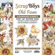 OLFA-11 Bloczek papierów Pop Up Paper pad 15,2x15,2 cm Scrap Boys - Old Farm