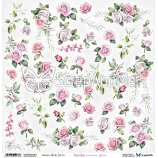 PR-13 Pink Roses - Flowers - Arkusz Do Wycinania - ScrapAndMe