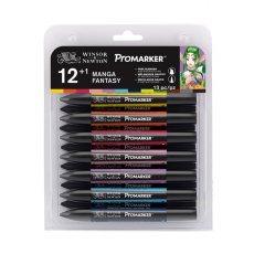 PROM12-001 Zestaw promarkerów - Winsor&Newton - Manga Fantasy- 12szt+blender