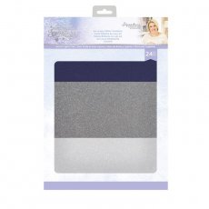 S-GS-GLITTER Zestaw papierów A4 Glittering Snowflakes - Glitter Card Pack