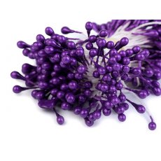080911-21 Pręciki do kwiatków perłowe- FIOLET purpurowy