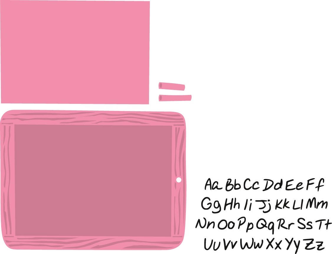 COL1373 Wykrojniki Collectables tablica + stemple School Slate