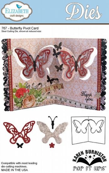 767 Wykrojniki Elizabeth Craft Designs - -Butterfly Pivot Card