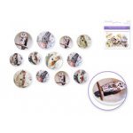 SE097D Guziki drewniane MT Craft  - Owls - sowy