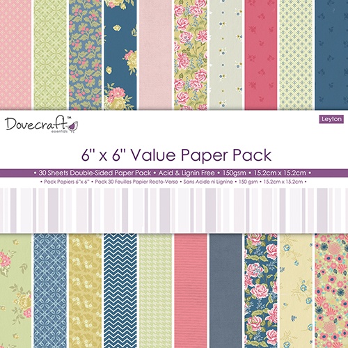 DCDP159 Zestaw papierów 15cm x 15cm Dovecraft 6x6 Leyton Value Paper Pack