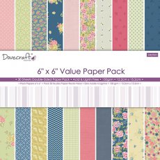 DCDP159 Zestaw papierów 15cm x 15cm Dovecraft 6x6 Leyton Value Paper Pack