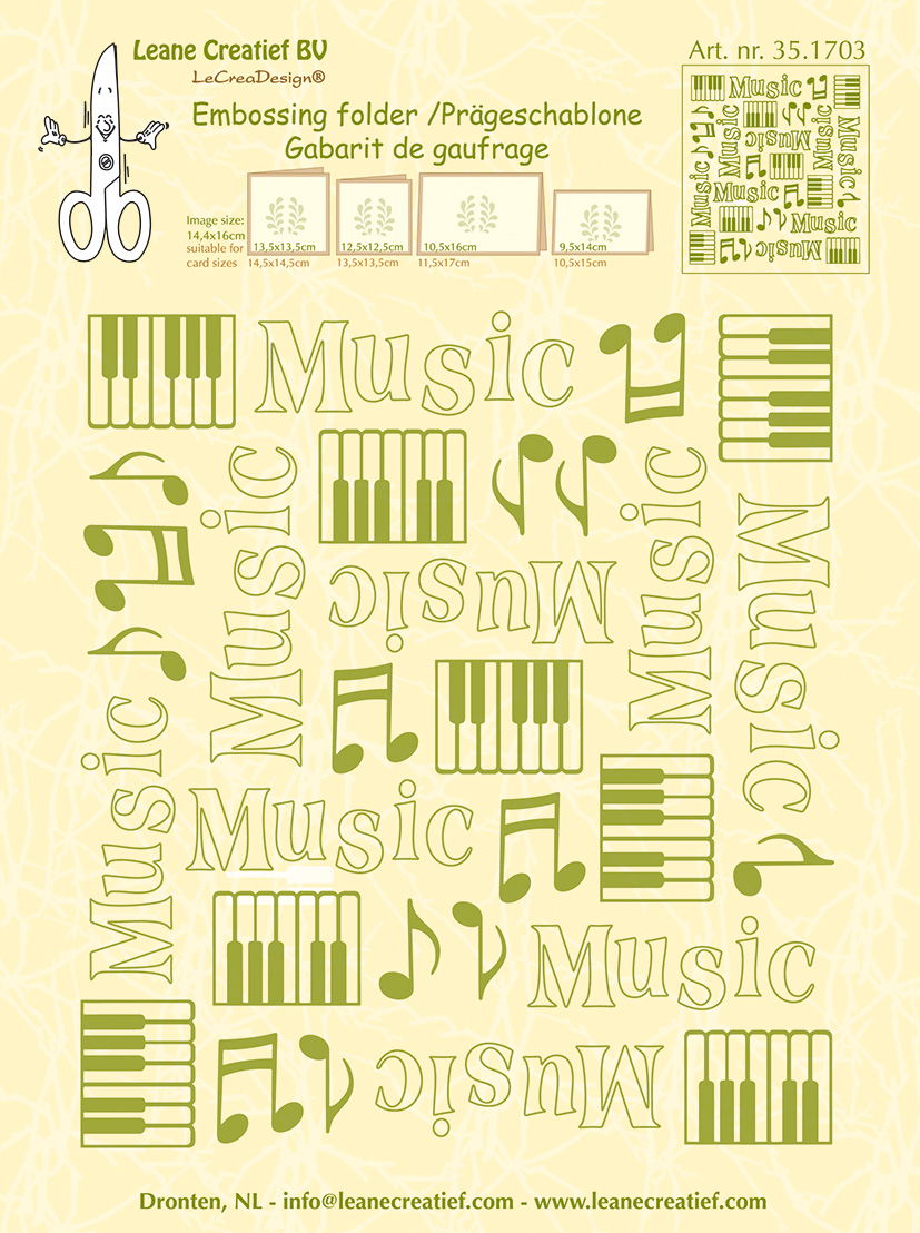 35.1703 Foldery do embossingu Leane Creatief Background muzyka