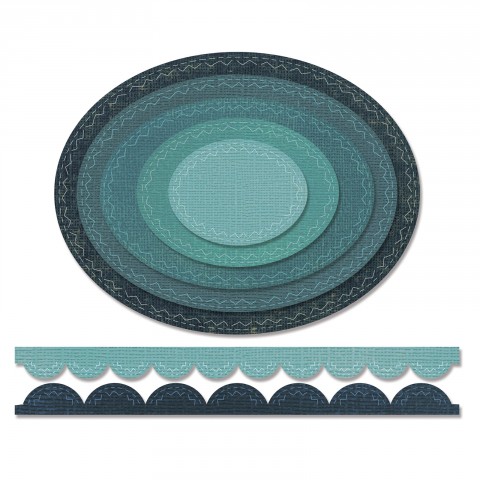 661188 Wykrojnik Sizzix Thinlits Die- Stitched Ovals