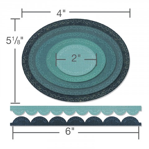 661188 Wykrojnik Sizzix Thinlits Die- Stitched Ovals