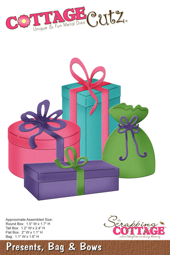 CC-106 Wykrojniki CottageCutz -Presents,Bags&Bows-prezenty-kokardki