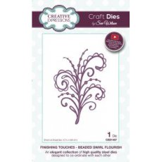 CED1457 Wykrojniki Finishing Touches Collection Beaded Swirl Flourish Die