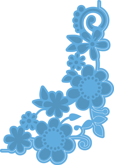 LR0428 Wykrojnik Marianne Design - kwiatowy narożnik