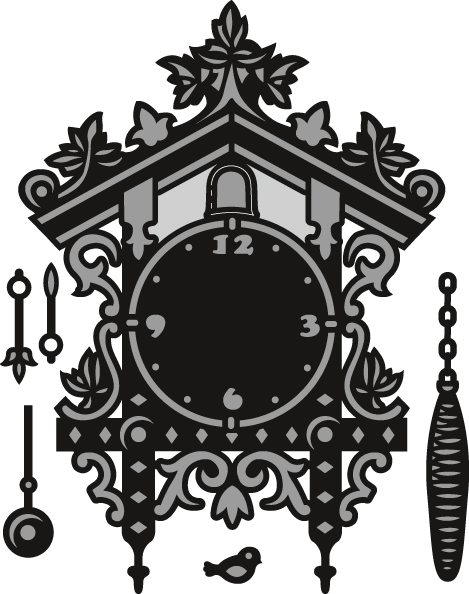 CR1388 Wykrojniki Craftables- zegar kukułka