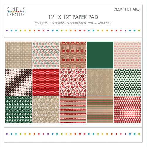 SCPAD033X16 Zestaw papierów 30,5cm x 30,5cm - Deck The Halls