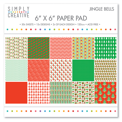 SCPAD036X16 Zestaw papierów 15cm x 15cm - Jingle Bells