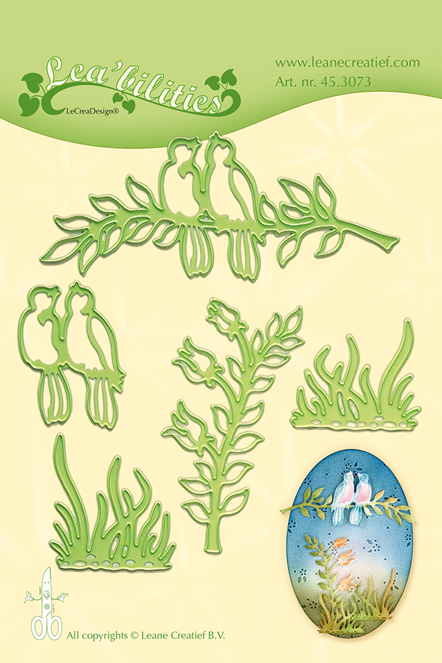 45.3073 Wykrojniki Leane Creatief -ptaszki i gałązki