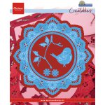 LR0457 Wykrojnik Marianne Design -ramka okrągła i ptaszek