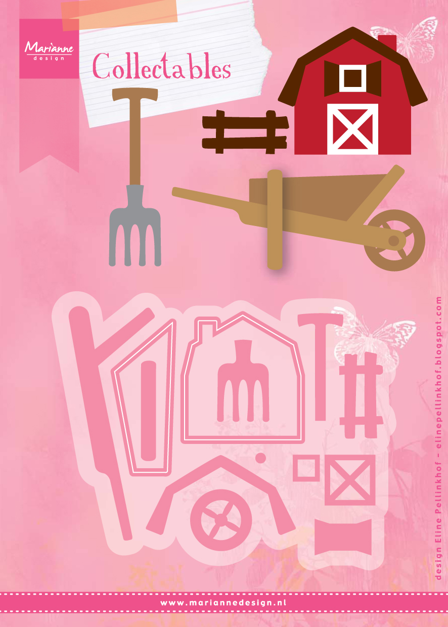 COL1427 Wykrojnik Marianne Design Collectable -stodoła,taczka grabie