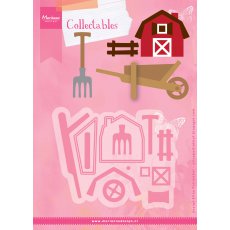 COL1427 Wykrojnik Marianne Design Collectable -stodoła,taczka grabie