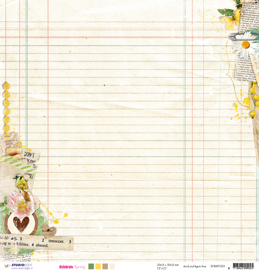 SCRAPCS03 Papier dwustronny Studio Light-Celebrate Spring03