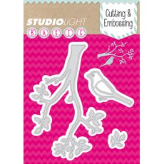 STENCILSL25 Wykrojniki  StudioLight -gałazka i ptaszek
