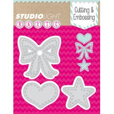 STENCILSL28 Wykrojniki  StudioLight -kokardka,serce i gwiazdka