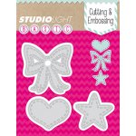 STENCILSL28 Wykrojniki  StudioLight -kokardka,serce i gwiazdka