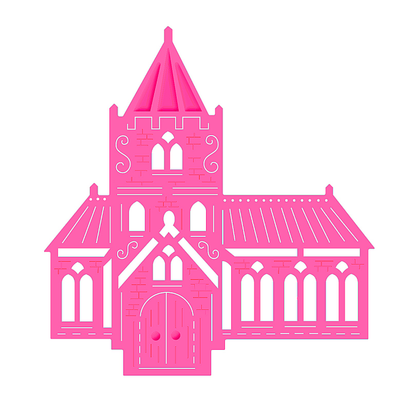 SDD212 Wykrojnik Sweet Dixi-church-kościółek