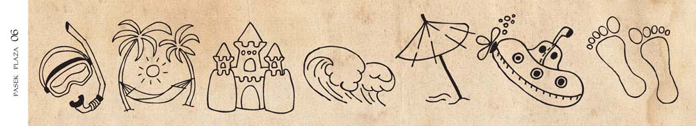 Pasek plaża 06-Pasek z obrazkami do samodzielnego wycięcia