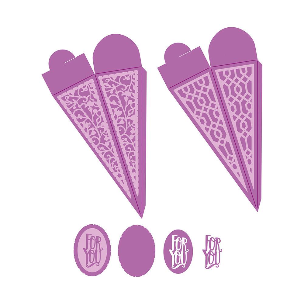 1651E Wykrojniki Dimensions - Triangle Aspect Box Die Set -pudełko