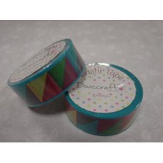 DCWTB003-1 Washi tape- Niebieska tasiemka z kolorowymi trójkątami