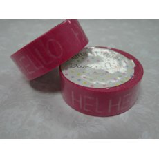  DCWTB003-7 Washi tape-  Różowa tasiemka "HELLO"