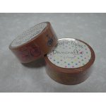 DCWTB003-8 Washi tape-Brązowa tasiemka z kolorowymi rowerami