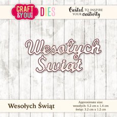 CW037 Wykrojnik /Die-napis Wesołych Świąt-Craft&You Design