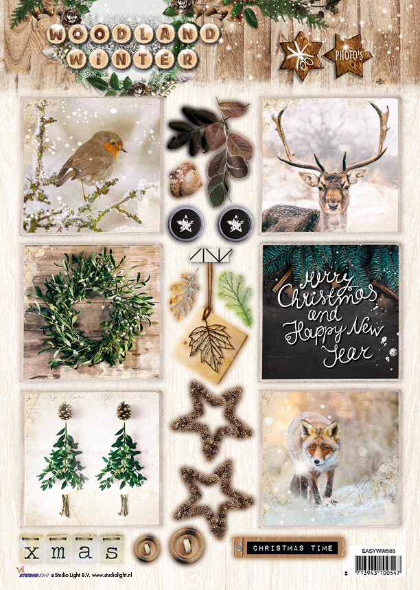 EASYWW583- Arkusz A4 elementy StudioLight - Woodland Winter